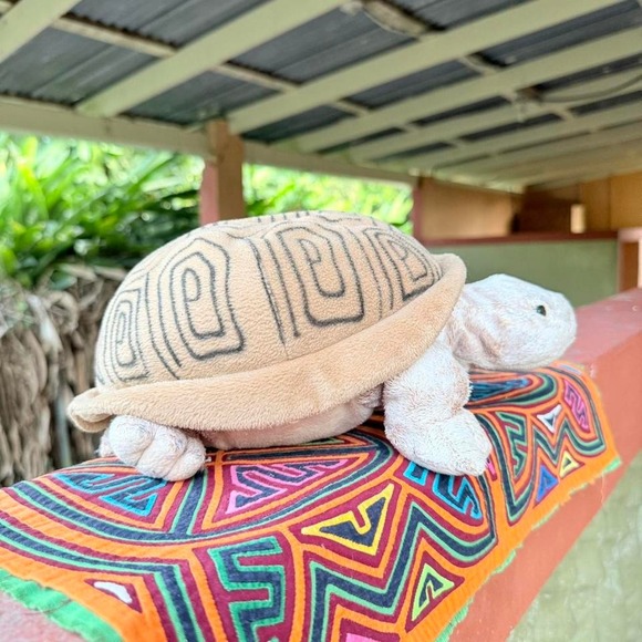 Aurora Turtle Plush Brown with Geometric Shell Pattern - Picture 1 of 7